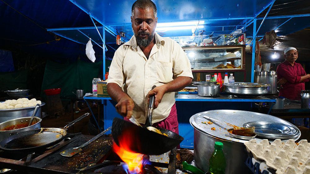 Local Kerala meals roadside stalls