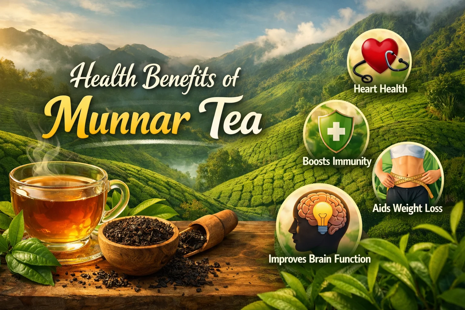 Read more about the article Health Benefits of Munnar High-Grown Tea: What Science Actually Says (2026)