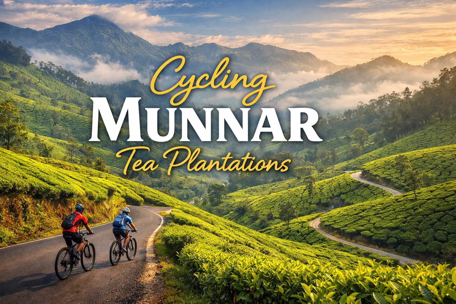 cycling Munnar tea plantations