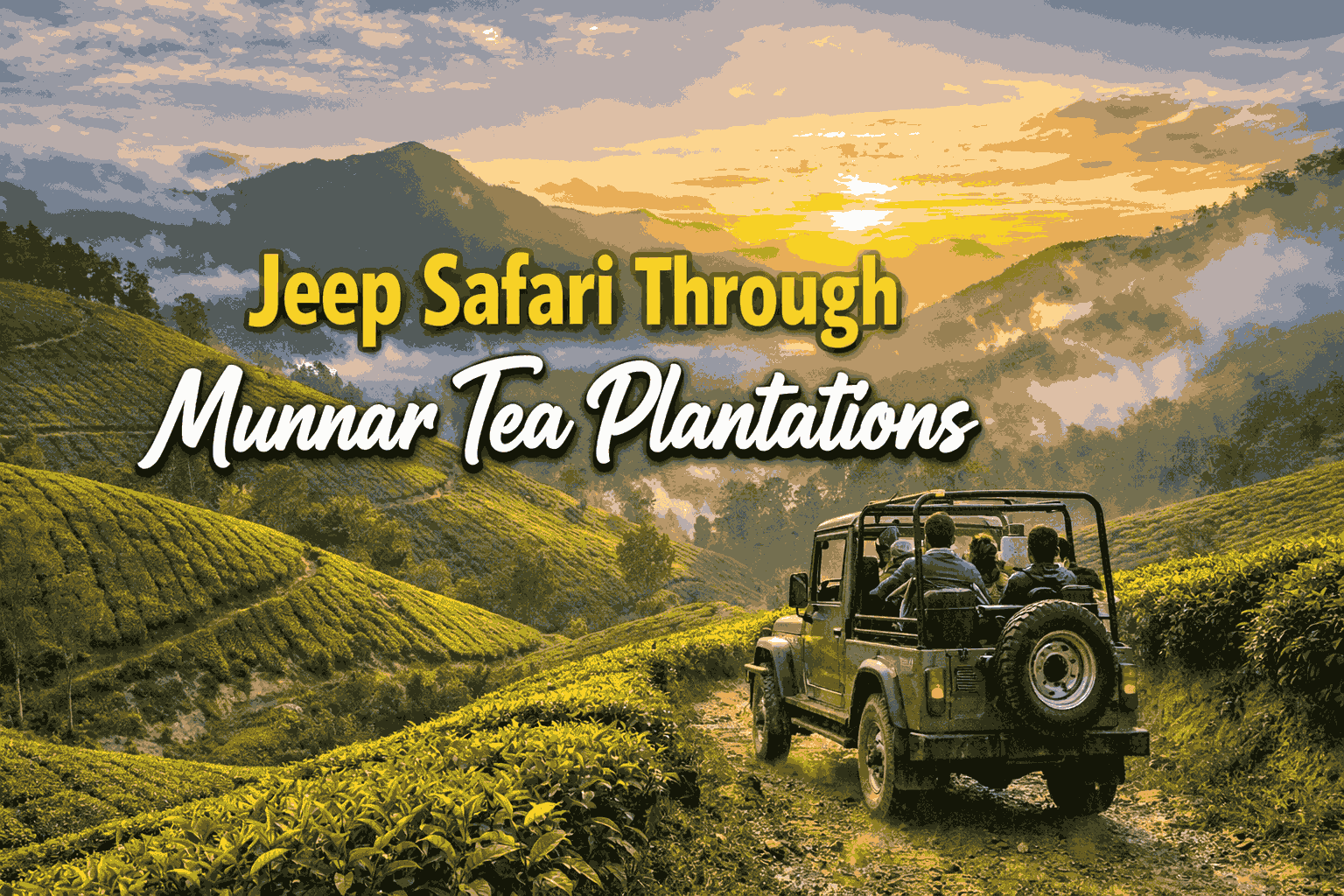 jeep safari through munnar tea plantations
